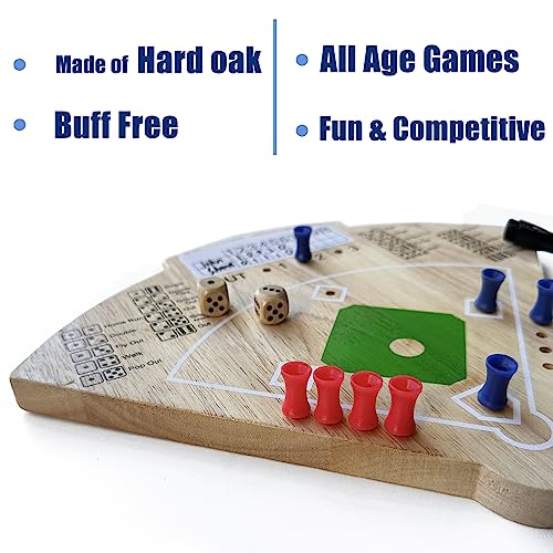 Baseball Board Game, Oak Made Leisure Game for All Ages Sport Wooden Adult Battle Table Game for Family Party Holiday Coffee Travel Time Gameboard Deartisan