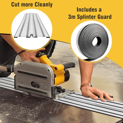 Fengind 110" Track Saw Guide Rail for DeWalt Track Saws, 55" x 2 Guide Rail with Connector Replace DeWalt DWS5020 Guide Rail, Perfect for DeWalt Fengind