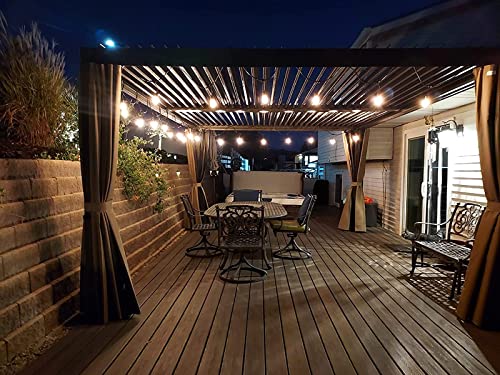 Domi Louvered Pergola 12' × 20', Outdoor Aluminium Pergola with Adjustable Roof, Curtains and Netting, Hardtop Gazebo for Patio, Deck, Garden, Yard, domi outdoor living