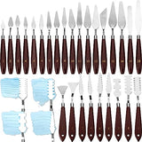 Lasnten 27 Pcs Palette Knife Set Stainless Steel Painting Knife Set Wood Handle Paint Spatula Color Mixing Acrylic Paint Tools for Canvas Oil Acrylic Lasnten