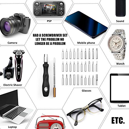 32 In 1 Small Screwdriver Set, Mini Magnetic Screwdriver Set – Contains 30 Bits Precision Repair Tool Kit, Torx Screwdriver Tool Sets for Eyeglass, TKISZYZR