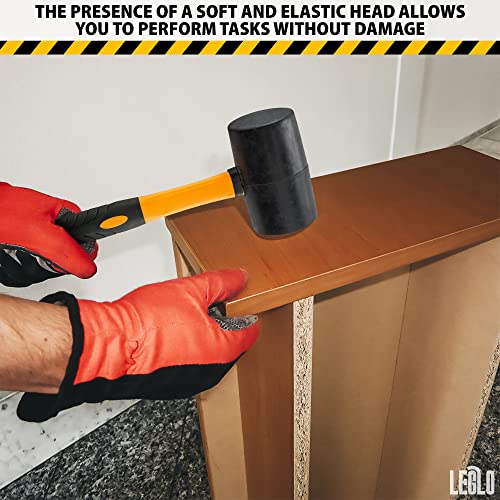 Rubber Mallet Hammer Wood Tools Woodworking - 24 Oz Camping Hammer Handle Soft Blow Mallet Hammer Rubber - Small Hammers For Crafts Tent Stake Hammer LEGLO