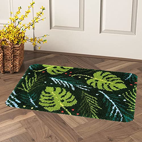 clubevy Kits Latch Hook Rug Kits Leaf Pattern Carpet Embroidery
