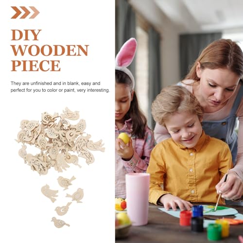 ABOOFAN Birds for Crafts, Birds Unfinished Wood Slices Cutouts Peace Dove Wood Craft Embellishments Blank Wooden Chip for DIY Scrapbooking Wedding ABOOFAN