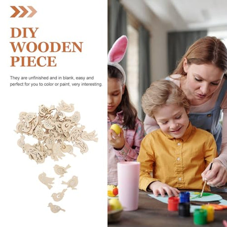 ABOOFAN Birds for Crafts, Birds Unfinished Wood Slices Cutouts Peace Dove Wood Craft Embellishments Blank Wooden Chip for DIY Scrapbooking Wedding ABOOFAN