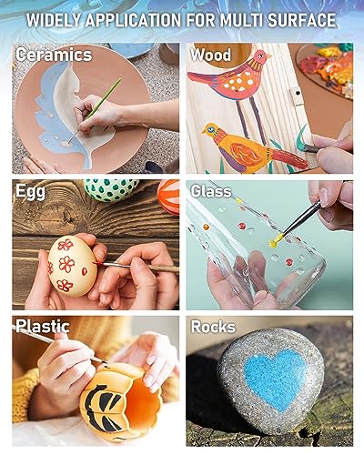 Nicpro 24 Colors Large Bulk Acrylic Paint Set (16.9 oz,500 ml) Non Toxic Artist Painting Supplies for Multi Surface Canvas, Wood, Fabric Leather, Nicpro