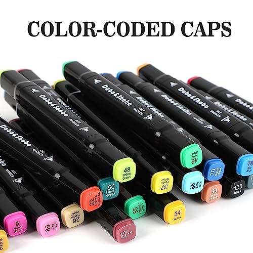 Dabo&Shobo 120 Color Alcohol Marker Pens， Bright Permanent