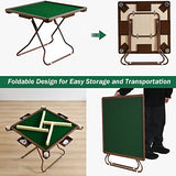 MJTABLE Mahjong Table, 35" Card Tables Folding Square with 4 Cup Holders & 4 Drawers for 4 People, Wear-Resistant Desktop Majiang Table for Poker MJTABLE