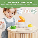 Tiny Land Montessori Toy Set for Babies 10-12 Months - 5-in-1 Wooden Learning Toys with Peg Drop Box, Rocking Stacker, Egg Cup, Canister Set, and Tiny Land