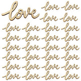 Honbay 40PCS Unfinished Love Wood Slices Blank Wooden Embellishments Gift Ornaments for Home Wedding Birthday Party Valentine's Day Decoration HONBAY