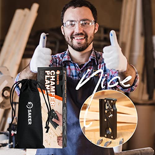 Saker Chamfer Plane-Woodworking Edge Corner Flattening Tool with Auxiliary Locator,Hand Chamfering Planer Suitable for Quick Edge Trimming of Wood Saker