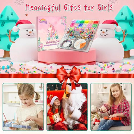 leitait Toys Bracelet Making Kit -3100pcs Beads for Charm Jewelry Making Kit Supplies DIY Arts Halloween and Christmas Party Favors Crafts for Kids leitait