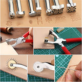 273 Pieces Leather Working Tools and Supplies with Leather Tool Box Cutting Mat Hammer Stamping Tools Needles Snaps and Rivets Kit Perfect for BAGERLA