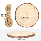 Falling in Art 3.1-4 Inches Natural Wood Slices Set for Crafts - 25Pcs Round Wood Discs with Pre-drilled Hole for DIY Projects, Christmas Ornaments Falling in Art