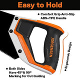 JORGENSEN 20 Inch Black Coated Pro Hand Saw, 11 TPI Fine-Cut Ergonomic Non-Slip Aluminum Ultrasonic Welding Handle for Sawing, Trimming, Gardening, Jorgensen