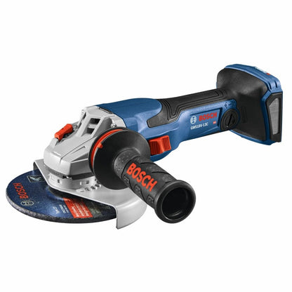 BOSCH GWS18V-13CN PROFACTOR™ 18V Connected-Ready 5 – 6 In. Angle Grinder with Slide Switch (Bare Tool), Grey,blue,black - WoodArtSupply