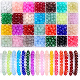 700 Piecess Glass Beads for Jewelry Making, 28 Colors 8mm Crystal Beads Bracelet Making Kit for Bracelet Jewelry Making and DIY Crafts shynek