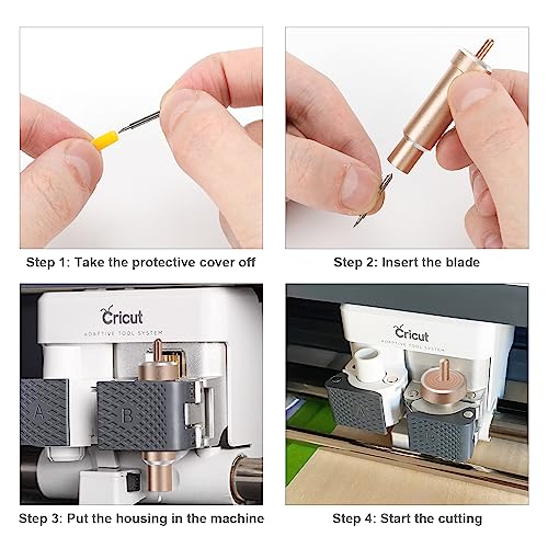  Premium Deep Cut Housing and Blades, karmiero Fine Point Cut  Housing + 5Pcs Deep Point Blades, Cutting Thick Materials for Cricut Maker  and Explore Air Machines, Suitable for Personalized Crafts. 