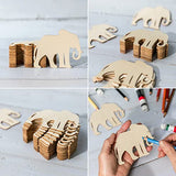 Elephant Wooden DIY Crafts Cutouts Wooden Blank Elephant Wood Wall Art Unfinished Ornaments for Christmas Wedding Birthday Party Decoration 20Pcs. Zontween