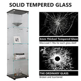 Yoluckea 4-Tier Glass Display Cabinet with Doors - Versatile Curio & Bookshelf for Home and Office Yoluckea