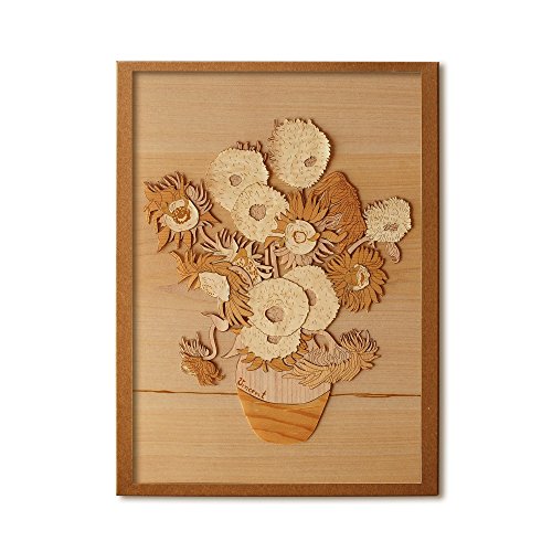 KINOWA Wooden Art Kit Kiharie Sunflowers Made in Japan KINOWA