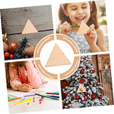 VILLFUL 60pcs Triangular Wood Chips Wooden Shapes for Crafts Unfinished Wooden Triangular Slices Triangles Wood Shapes Wooden Gift Tag Unfinished VILLFUL