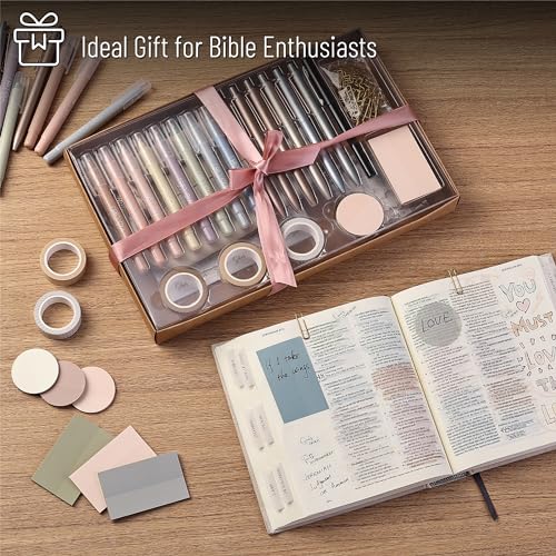 Mr. Pen- Bible Journaling Set (Selah Collection), Highlighters and Pens No Bleed, Scripture Markers, Washi Tape, Bible Tabs, Christmas Gift Mr. Pen