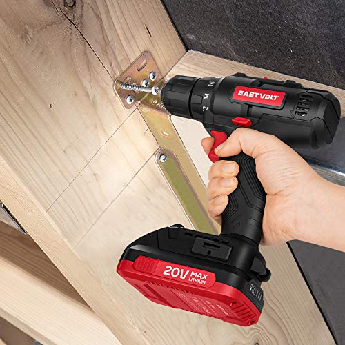 Eastvolt 20V Max Cordless Power Drill Driver Kit & Home Tool Kit, Max 310in.lbs. 18+1 PoisitionTorque Drill For Metal, Wood, Plastics, 168 Pieces Eastvolt