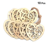 Healifty 10PC Unfinished Wood Cutouts Unfinished Wood Shapes Heart Shaped Wood Unfinished Wood Slices Wood Log Discs Wood Heart Confetti Heart Wood Healifty
