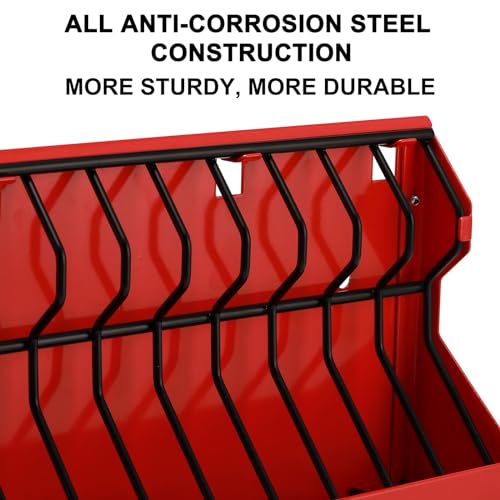 Mayouko 11 Slots Pliers Rack Organizer Holder, For Standard & Wide Pliers, All Steel, Fits in Toolbox Drawer, Chest, Pegboard, Tilt Feature, 11 Slots Mayouko