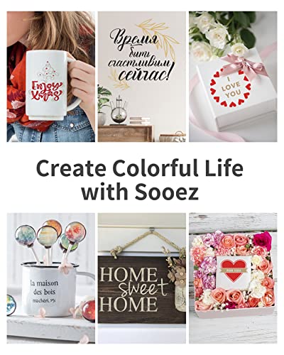 Black Permanent Vinyl - 15 Sheets Glossy Black Adhesive Vinyl 12"x11.8", Black Vinyl Permanent Adhesive Vinyl Sheets for Home Decor Car Decal, Glossy Sooez