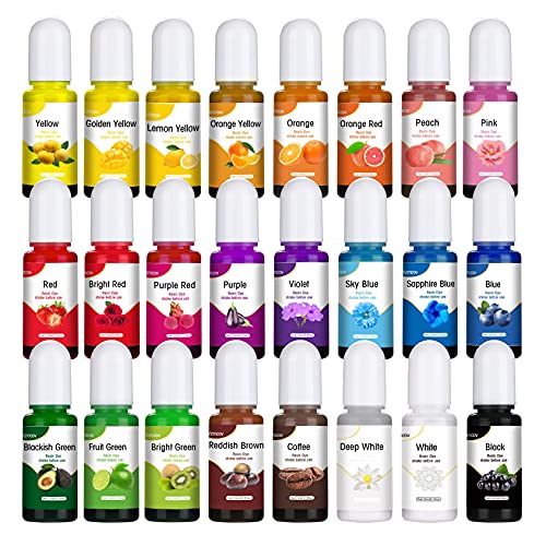 Epoxy Pigment, Vzmcov 24 Colors Epoxy Resin Dye Liquid Epoxy Resin Coloring Resin Jewelry Making - Highly Concentrated Resin Colorant for Resin Art - WoodArtSupply