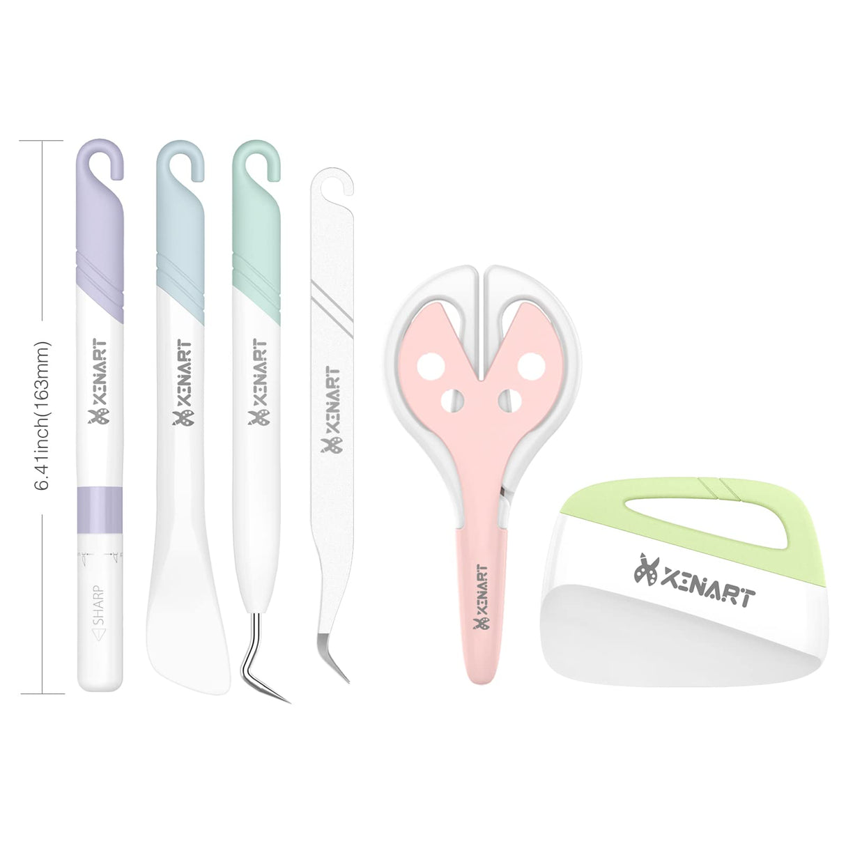Xinart Weeding Tools Set for Vinyl Craft Knife/Weeder/Scraper/Spatula/Tweezers/Scissors Basic Weed Removal Tool Kit Weeding Cardstock XINART