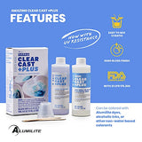 Alumilite Amazing Clear Cast Plus [8 oz A + 8 oz B (16 Ounces) 2 Part Kit] UV Resistant Plastic Coating & Casting Epoxy Resin for Countertops, Cups, Alumilite