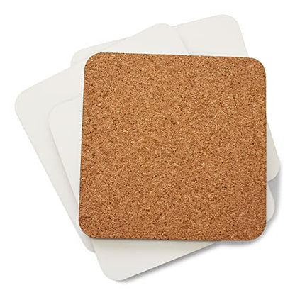 10 Pack Sublimation Blank DIY Customized MDF Square Coaster Hardboard Coaster Sublimation Coaster Blank Coaster 4by4 (10x10cm) (10, Square)