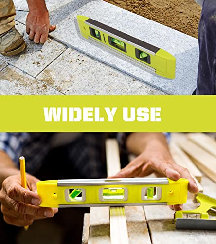 DIFFLIFE Level & Tool Magnetic Aluminum Reinforced Torpedo Level, 9", Green (1PCS) DIFFLIFE