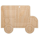 School Bus Icon Unfinished Craft Wood Holiday Christmas Tree DIY Pre-Drilled Ornament Sniggle Sloth
