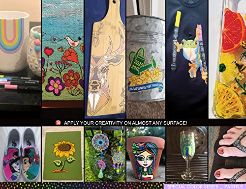 TOOLI-ART Acrylic Paint Markers Paint Pens Special Colors Set For Rock Painting, Canvas, Fabric, Glass, Mugs, Wood, Ceramics, Plastic, Multi-Surface. TOOLI-ART