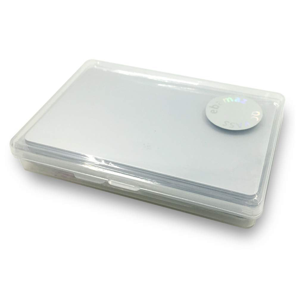 ebamaz Metal Business Cards Anodized Aluminum Plaque Plate 86X54X0.8mm (Silver,Blank,10PCS) ebamaz