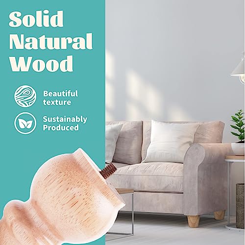 Txcucc 3 inch Furniture Legs Unfinhsed Bun Feet DIY Replacement for Cabinet Sofa Ottoman TV Stand Loveseat Dresser Set of 4 Txcucc
