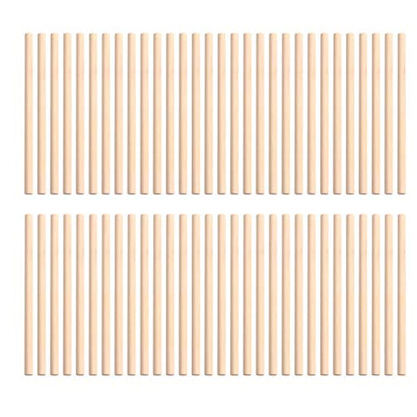 TOYANDONA 100pcs Wooden Dowel Rods, 4 x 1/5 Inch Unfinished Natural Wood Dowel Sticks for Crafts and DIY TOYANDONA