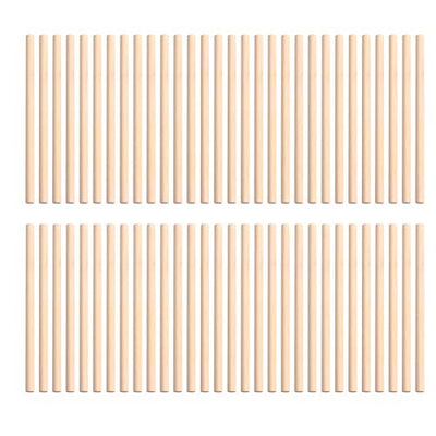 TOYANDONA 100pcs Wooden Dowel Rods, 4 x 1/5 Inch Unfinished Natural Wood Dowel Sticks for Crafts and DIY