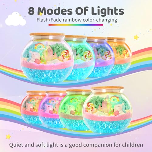 Terrarium Kit for Kids Light up Terrarium Arts and Crafts Kit for Girls Birthday Gifts Toy for Girls Ages 5 6 7 8+ Year Old - WoodArtSupply