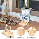 COHEALI 4 pcs moisennette Jewelry Treasure Box hinged Cover Container European Style Glass Wooden Storage Bins Bracelet Holder Treasure Chest Wedding COHEALI
