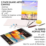 Kalour Acrylic Paint Set 56 pcs,Painting Supplies with 24 Acrylic Paint,16 Sheets Acrylic Pad,Painting Brushes,Canvas,Palette,Easel - Art Craft KALOUR