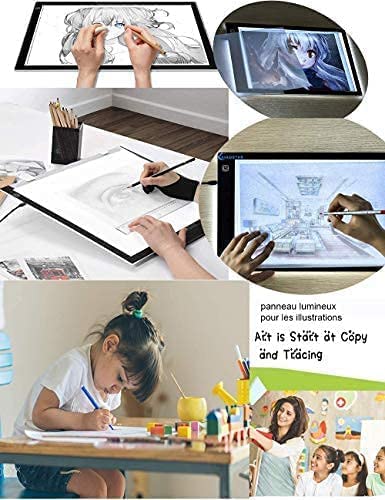Light Box Drawing Pad, Tracing Board with Type-C Charge Cable and Brightness Adjustable for Artists, AnimationDrawing, Sketching, Animation, X-ray XIAOSTAR