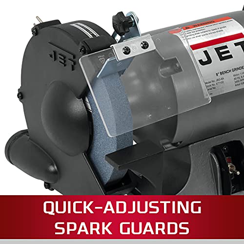 JET 8-Inch Bench Grinder, 3450 RPM, 1/2 HP, 1Ph 115V (JBG-8A) - WoodArtSupply