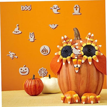 VILLCASE 300 Pcs Child Festive Unfinished Graffiti Wooden Chip Paper Cut Decorations Wood Chips Halloween Graffiti Sawdust Wood Embellishments for