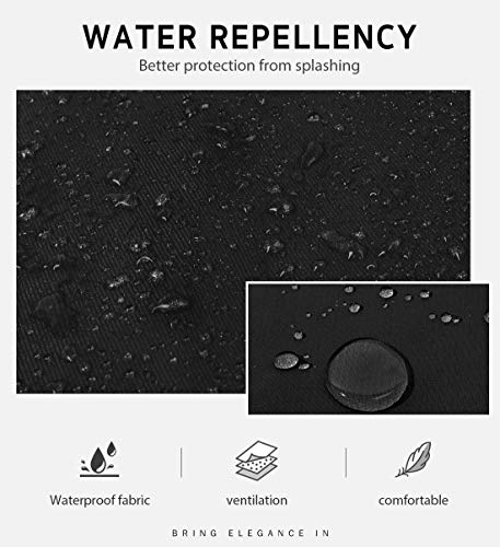 Syntus 2 Pack Adjustable Bib Apron Waterdrop Resistant with 2 Pockets Cooking Kitchen Aprons for Women Men Chef, Black Syntus