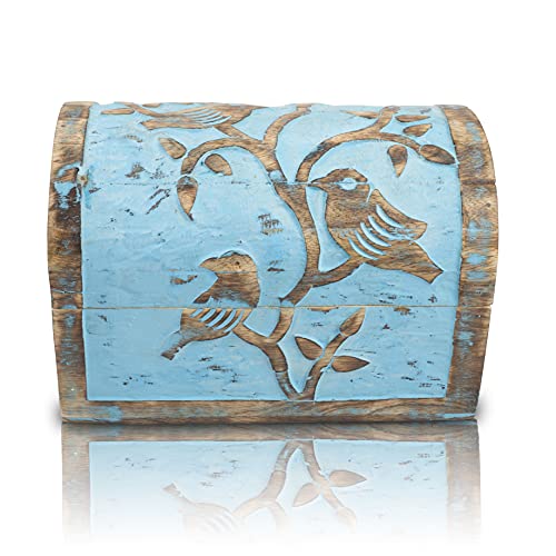 Great Birthday Gift Ideas Handmade Decorative Wooden Jewelry Box Jewelry Organizer Keepsake Box Treasure Chest Trinket Holder Watch Box Storage Lock The Great Indian Bazaar